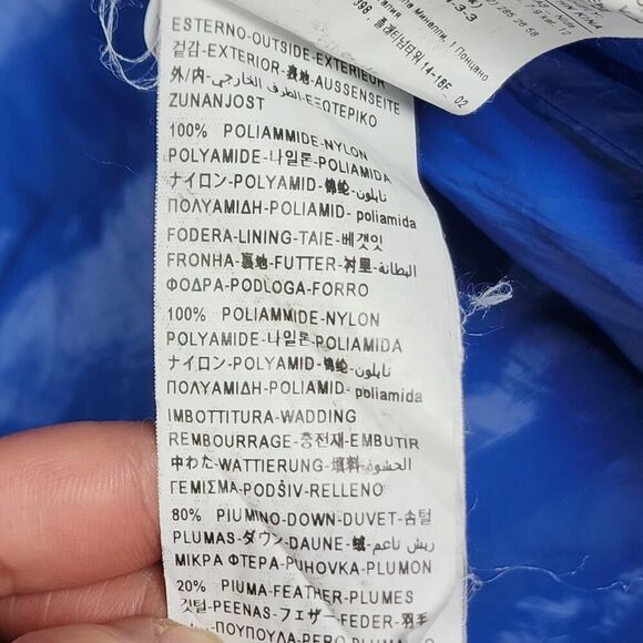 United Colors Of Benetton Women's Sz 4 Blue Down Full Zip Hooded Jacket Coat - Picture 11 of 12